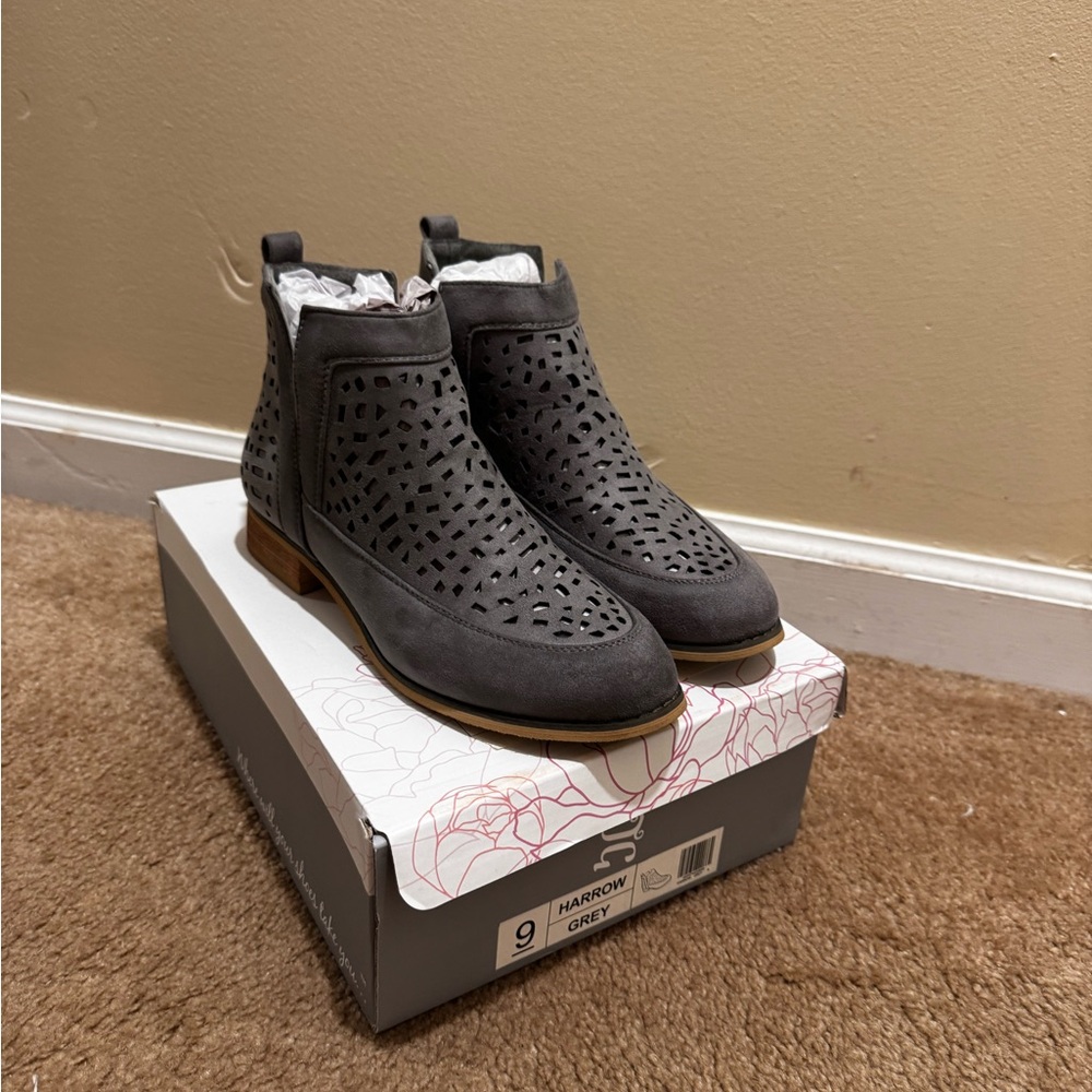 Journee Collection Gray Ankle Booties